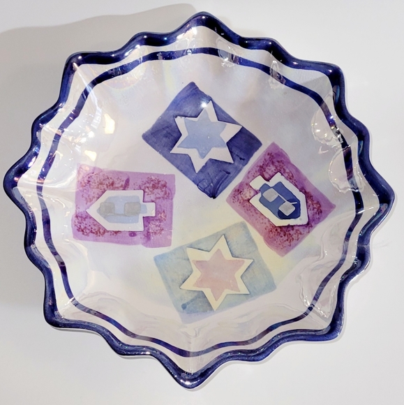 Hanukkah Bowl, Star of David Ceramic Dish, Candy Dish EUC - Picture 6 of 6